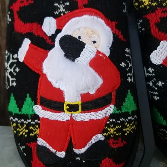 Santa Christmas Knit Mens Slippers - Picture 9 of 9
